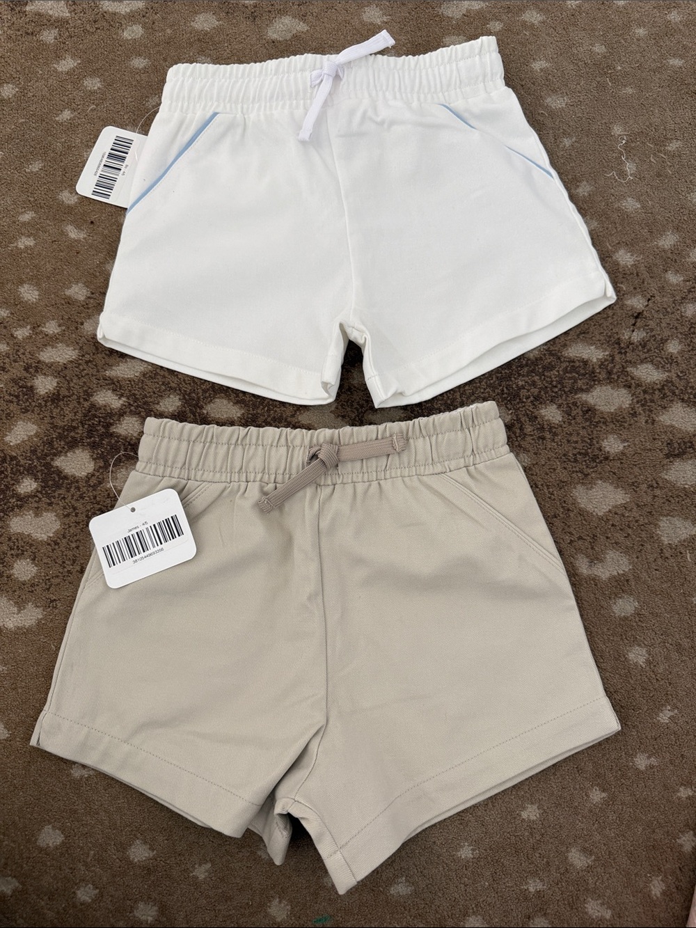 New with tags Cadet Shorts Kids Elastic Waist Shorts - White and Beige